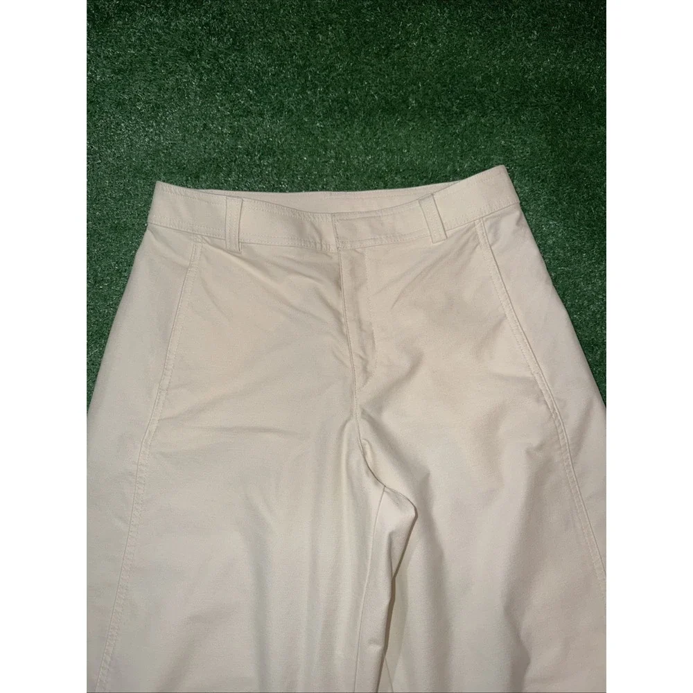 Uniqlo Unisex Barrel Leg Pants High Waist Cream Medium 30in Waist - Picture 2 of 6